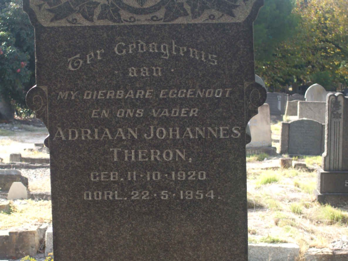 THERON Adriaan Johannes 1920-1954