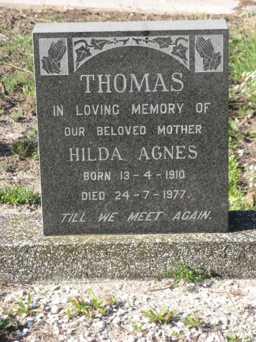 THOMAS Hilda Agnes 1910-1977