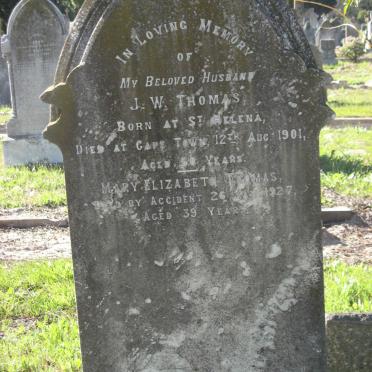 THOMAS J.W. -1901 :: THOMAS Mary Elizabeth -1927