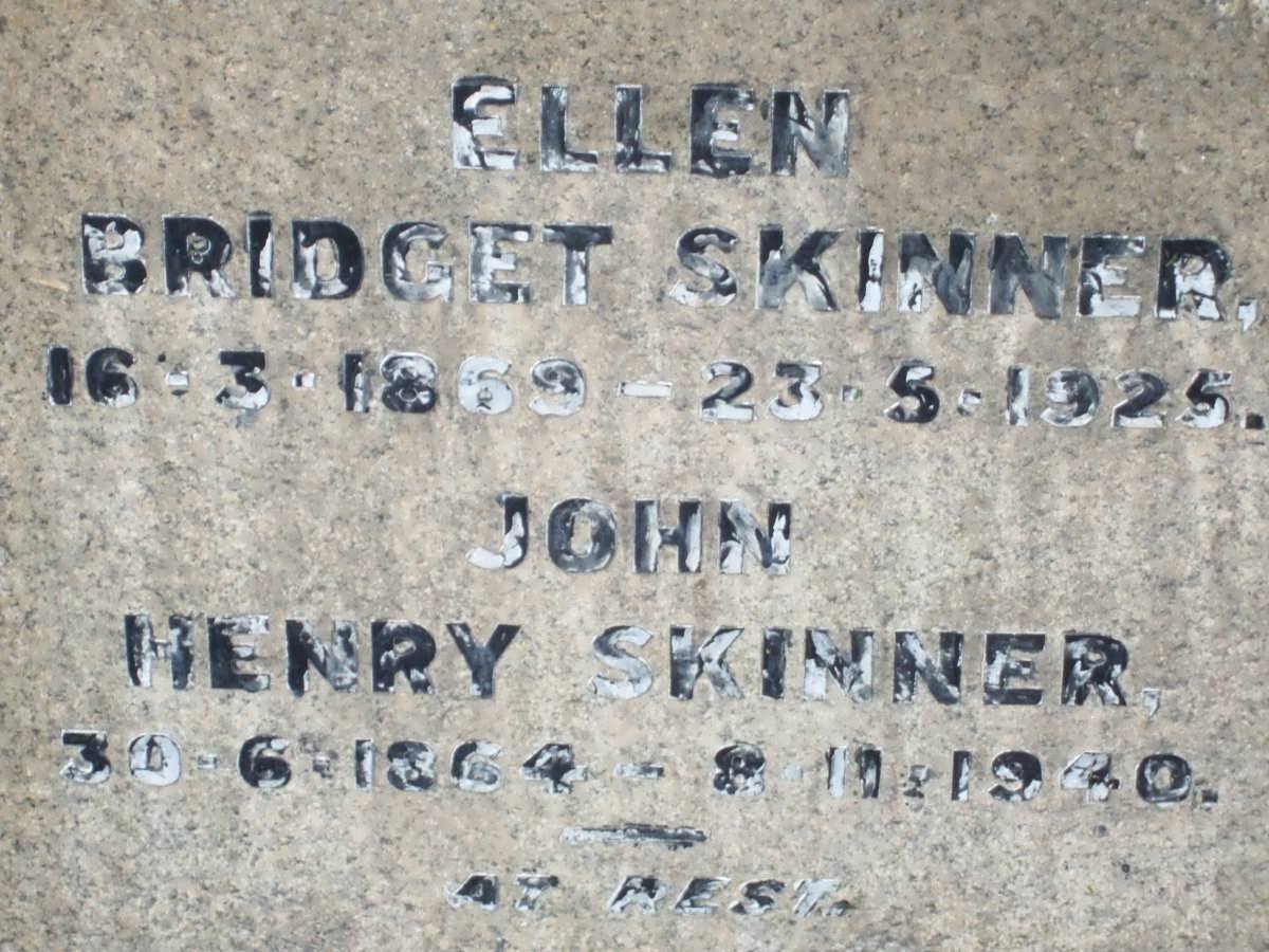 SKINNER John Henry 1864-1940 &amp; Ellen Bridget 1869-1925