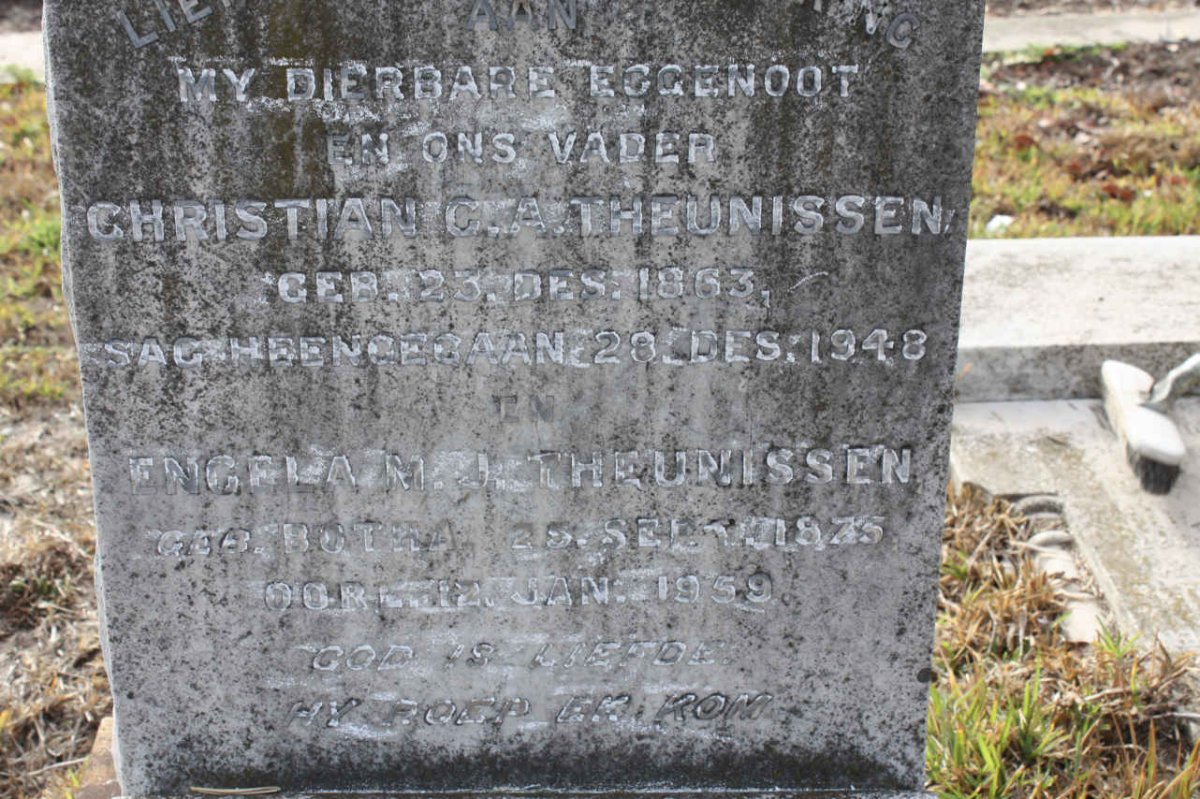 THEUNISSEN Christiaan C.A. 1863-1948 &amp; Engela M.J. BOTHA 1875-1959