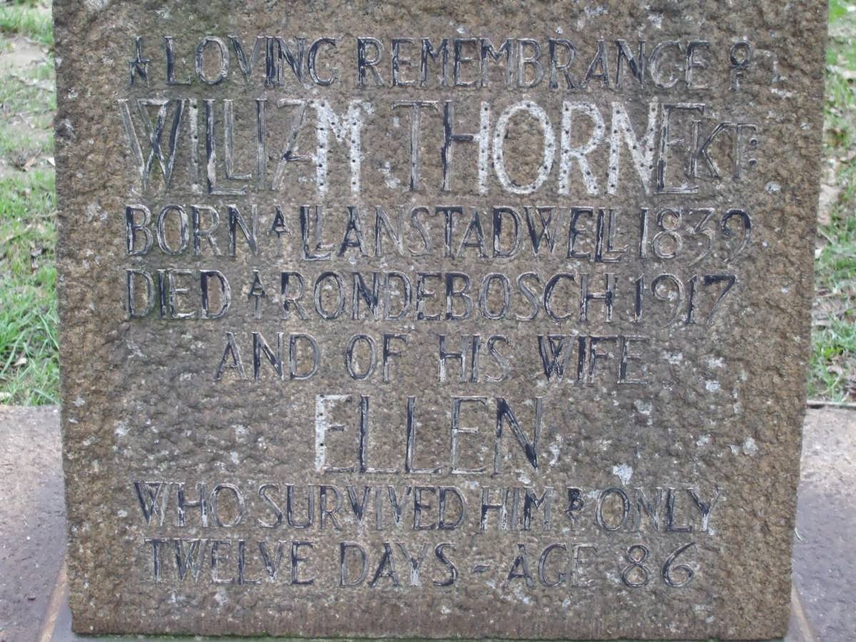 THORNE William 1839-1917 &amp; Ellen -1917