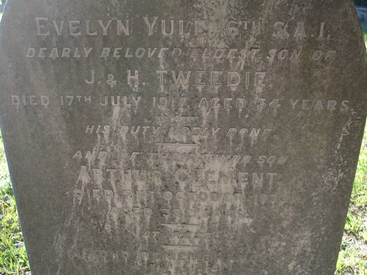 TWEEDIE James -1934 &amp; Helen -1945 :: TWEEDIE Evelyn Yule -1915 :: TWEEDIE Arthur Clement -1933