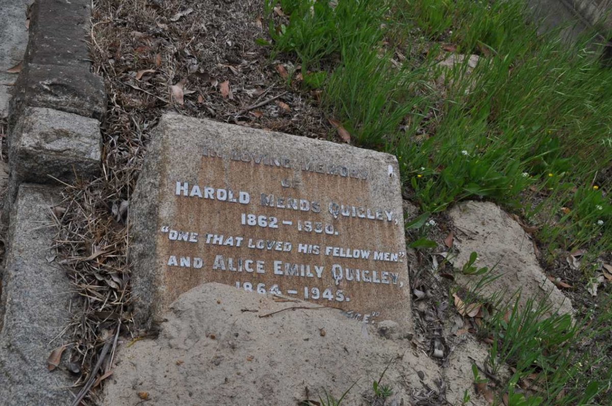 QUIGLEY Harold Mends 1862-1930 &amp; Alice Emily 1864-1945