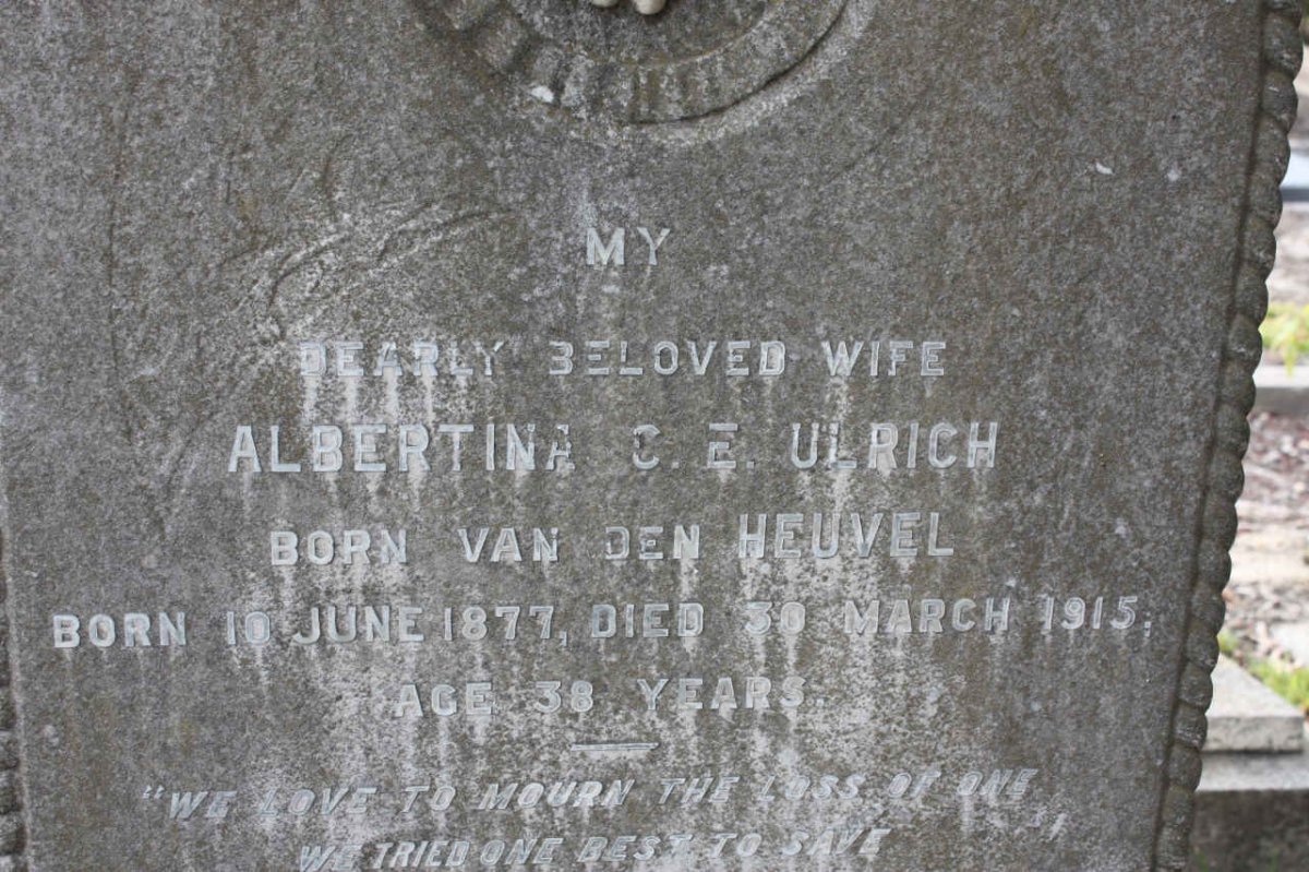 ULRICH Albertina C.E. nee VAN DEN HEUVEL 1877-1915