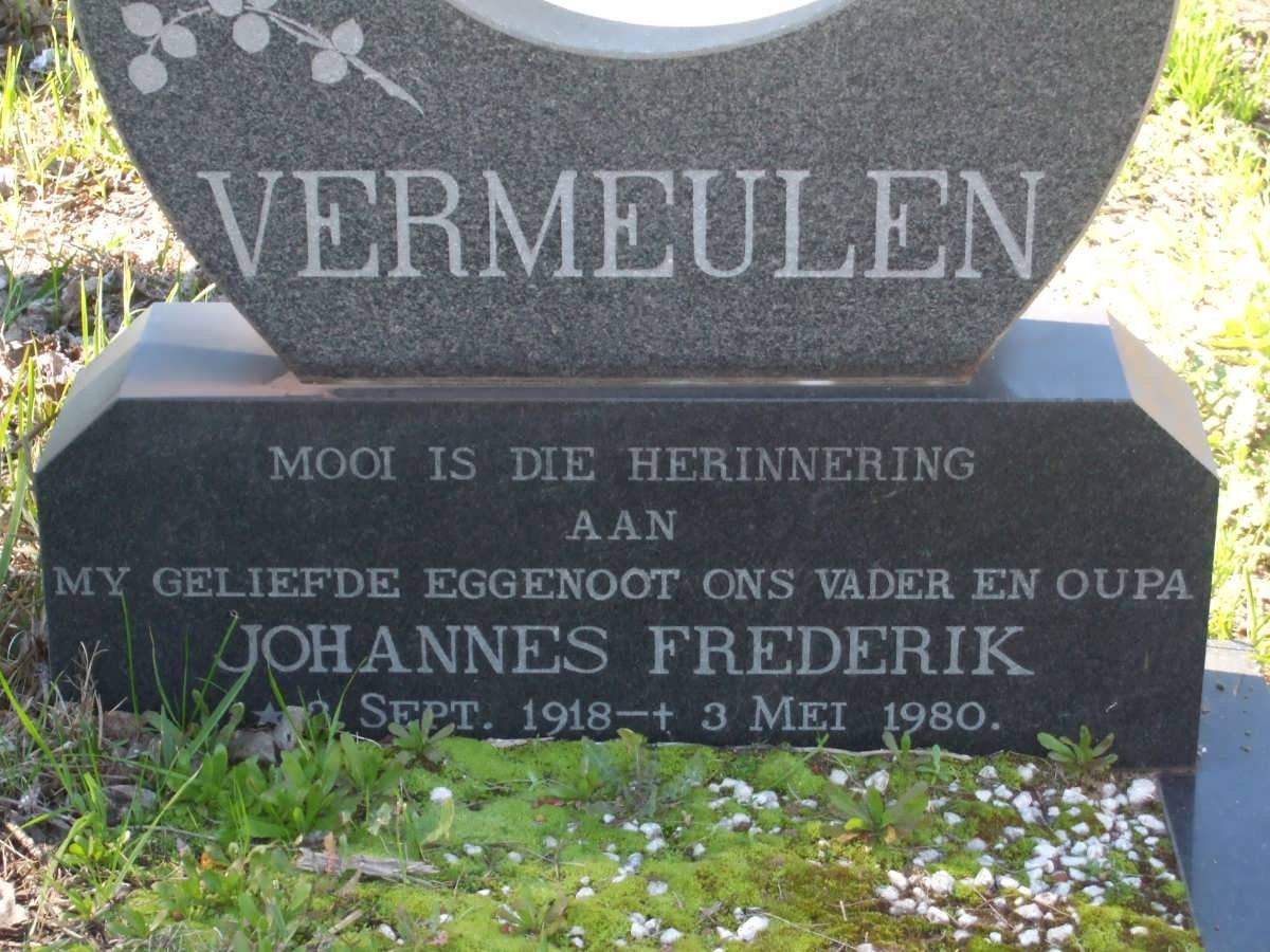 VERMEULEN Johannes Frederik 1918-1980