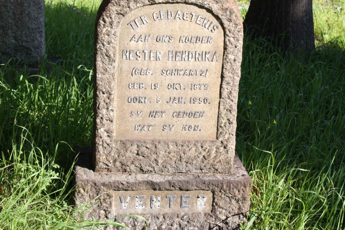 VENTER Hester Hendrika nee SCHWARTZ 1879-1950