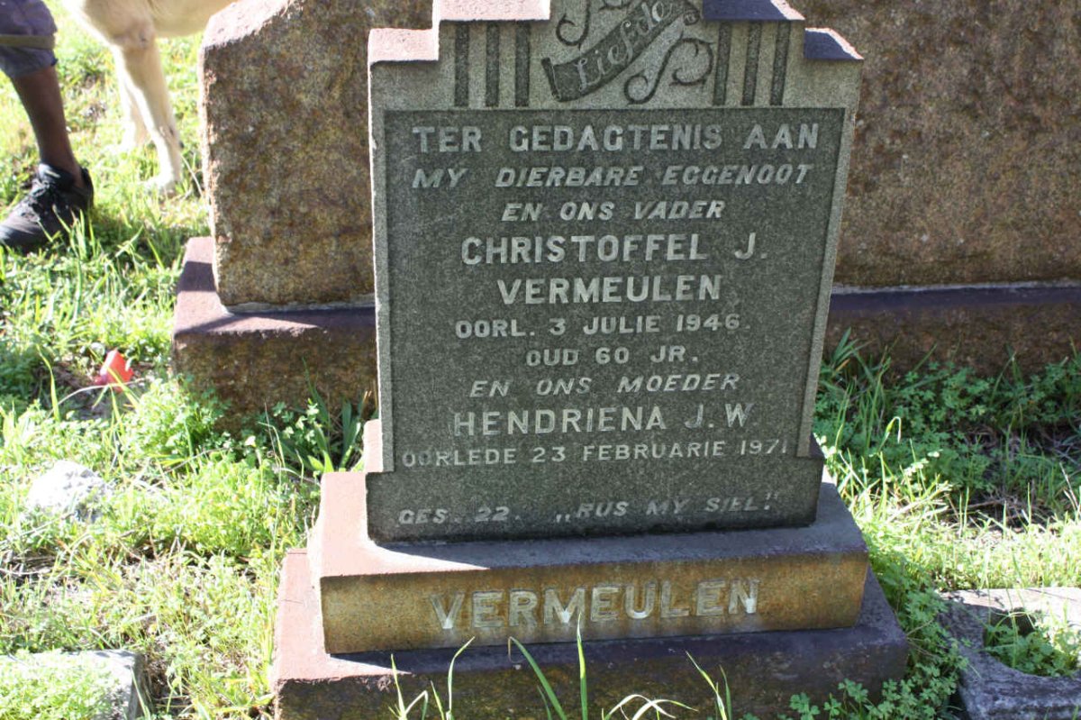 VERMEULEN Christoffel J. -1946 &amp; Hendriena J.W. -1971