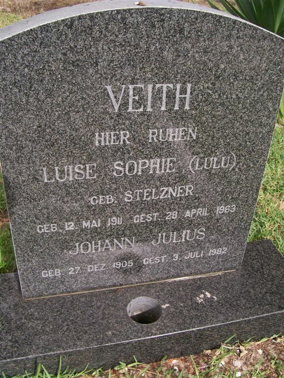 VEITH Johann Julius 1905-1982 &amp; Luise Sophie STELZNER 1911-1963