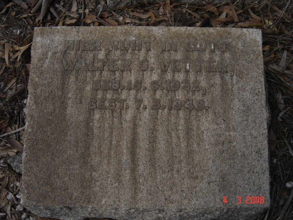 VETTER Walter O. 1932-1949