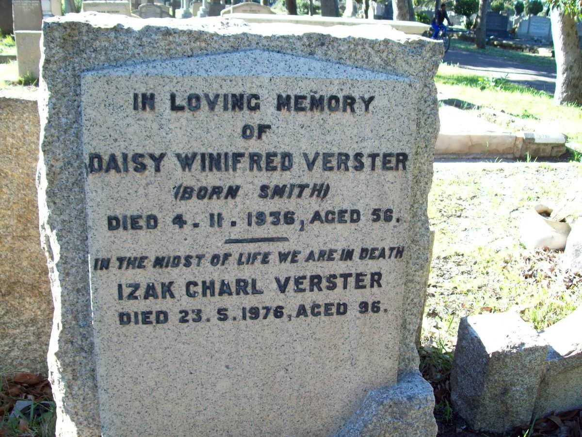 VERSTER Izak Charl -1976 &amp; Daisy Winifred SMITH -1936