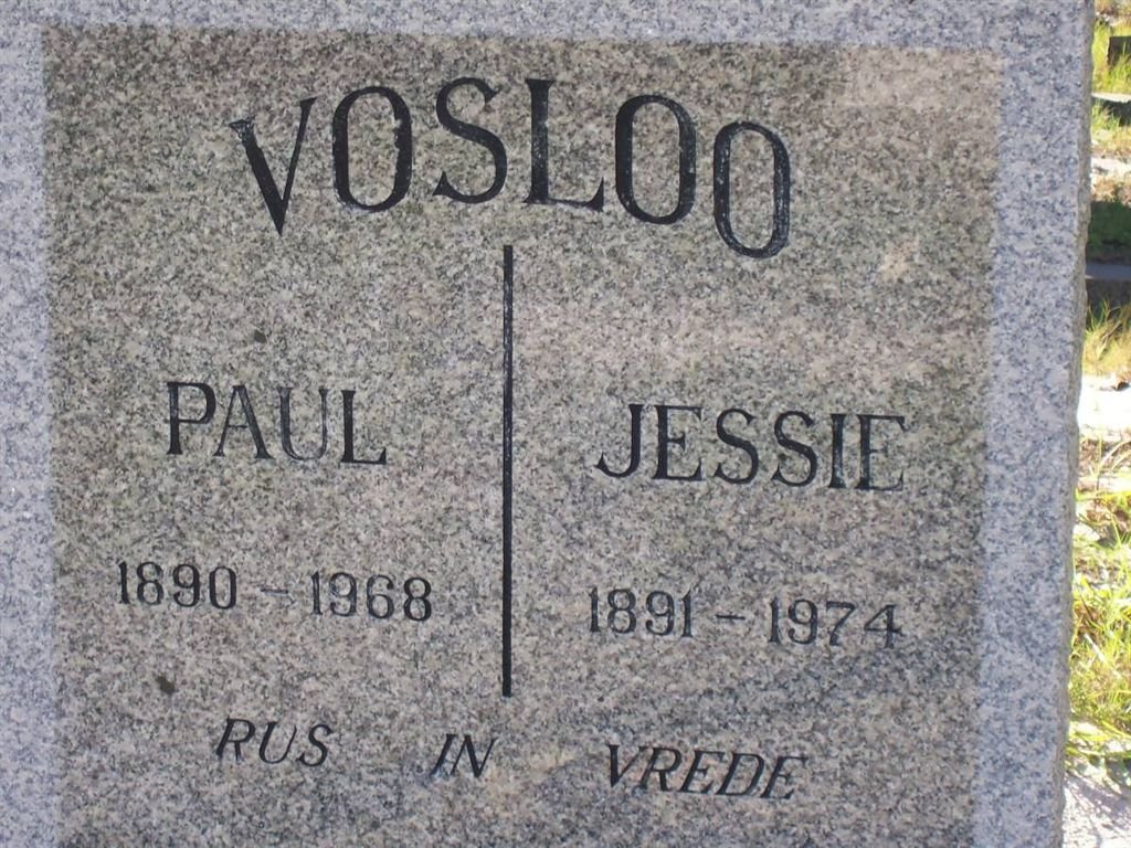VOSLOO Paul 1890-1968 &amp; Jessie 1891-1974