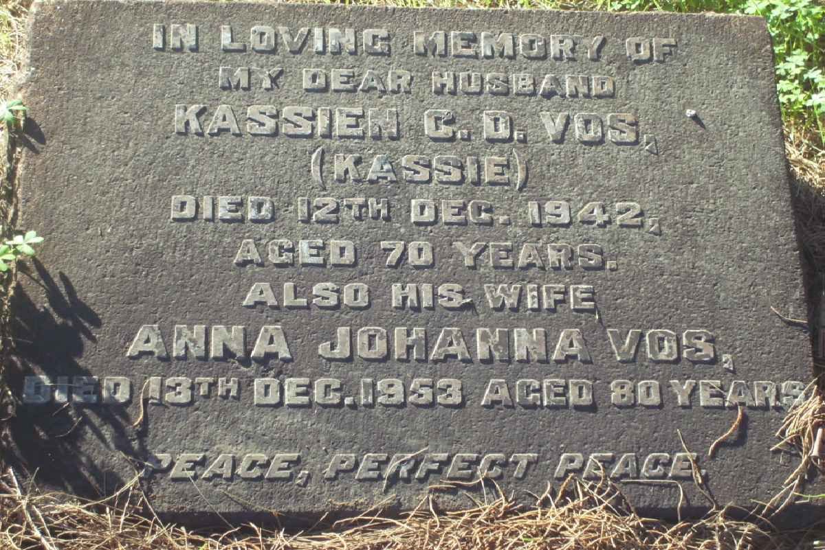 VOS Kassien C.D. -1942 &amp; Anna Johanna -1953