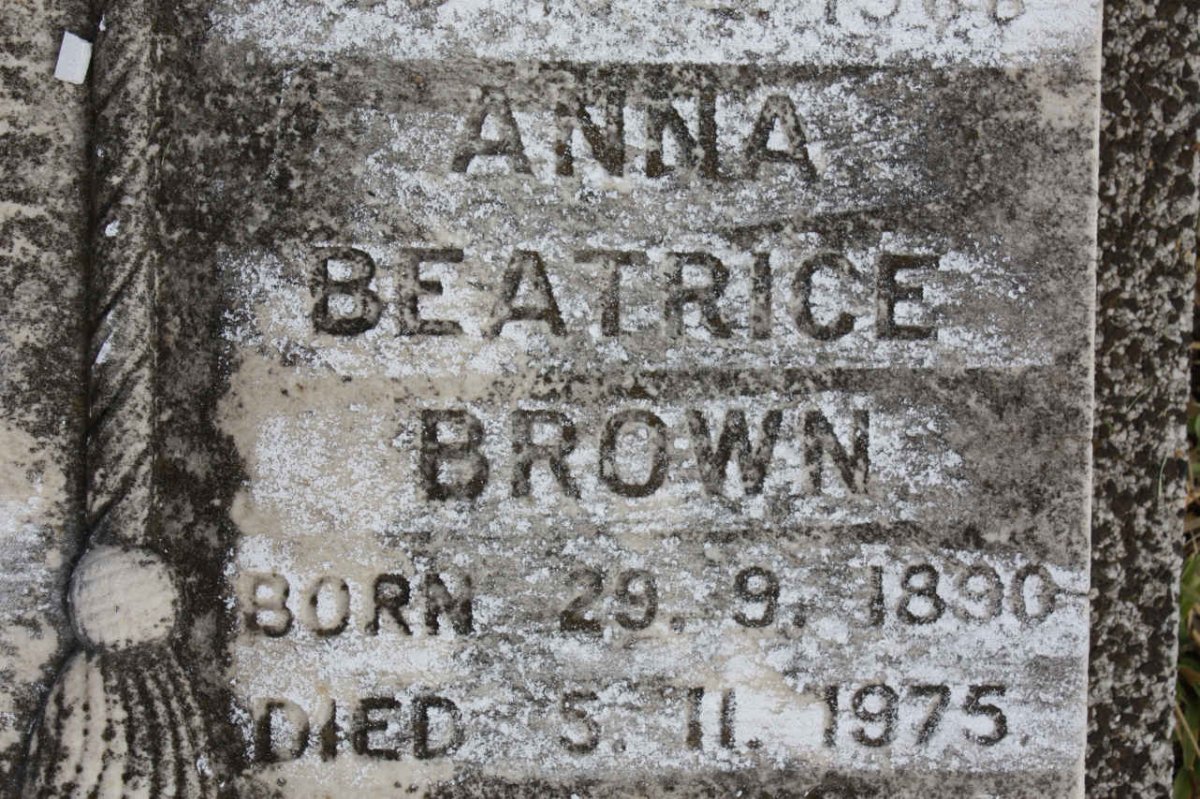 BROWN Anna Beatrice 1890-1975