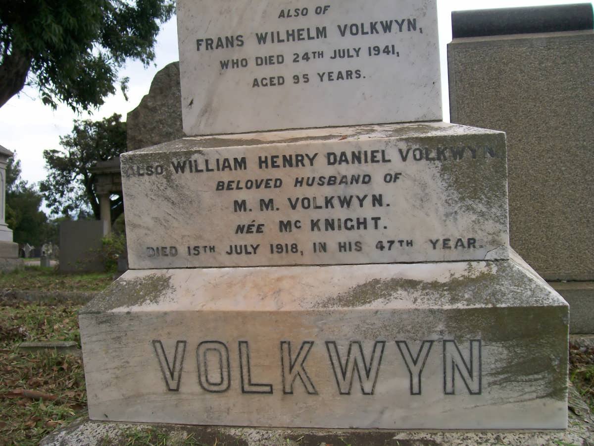 VOLKWYN William Henry Daniel -1918