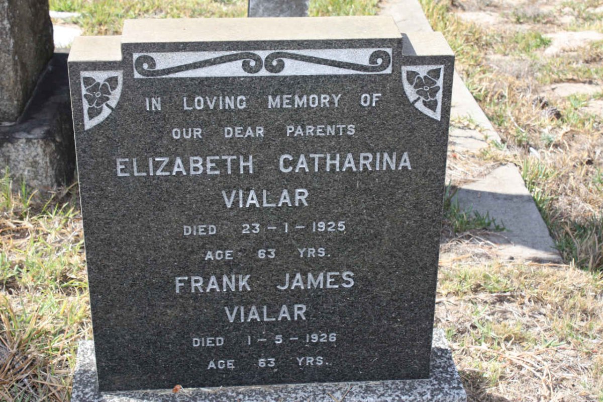 VIALAR Frank James -1926 &amp; Elizabeth Catharina -1925