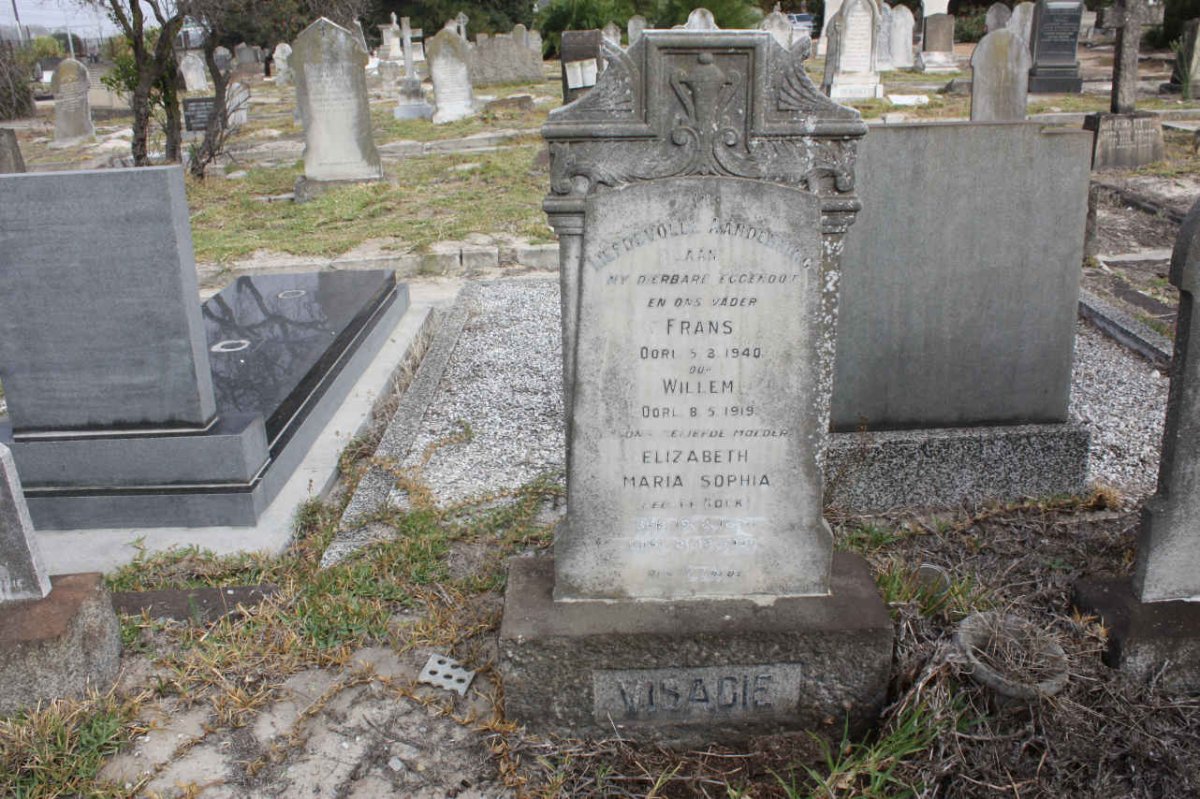 VISAGIE Frans -1940 &amp; Elizabeth Maria Sofia DE KOCK 1885-1958 :: VISAGIE Willem -1919