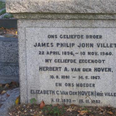 VILLET James Philip John 1896-1940
