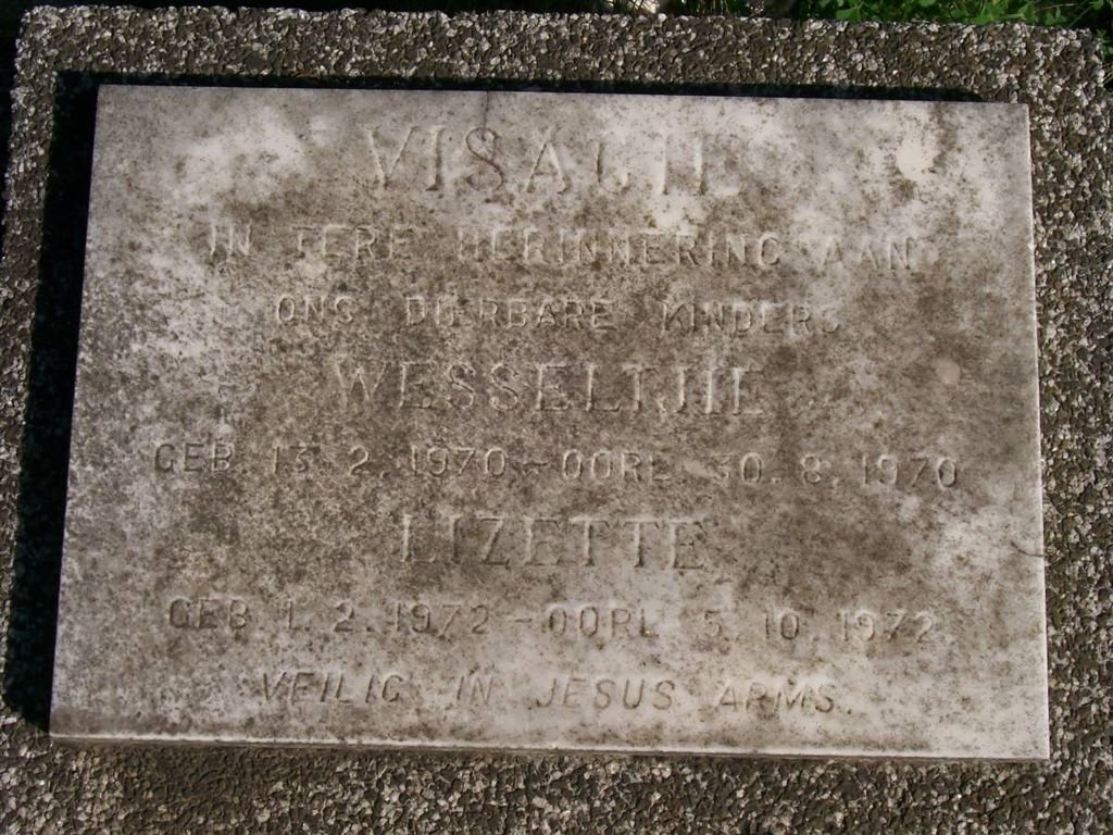 VISAGIE Wesseltjie  1970-1970 :: VISAGIE  Lizette 1972-1972