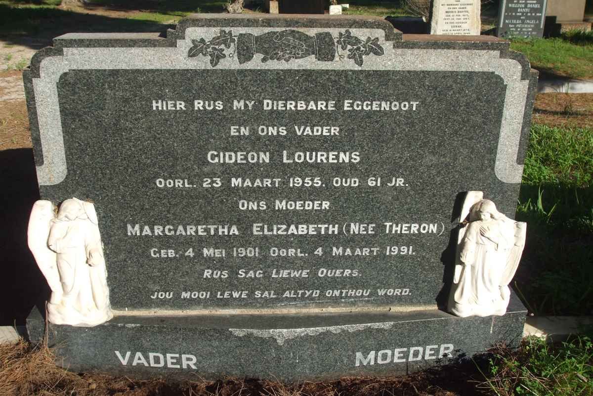 VISSER Gideon Lourens -1955 &amp; Margaretha Elizabeth THERON 1901-1991