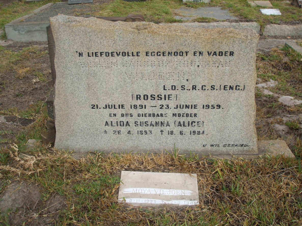 VILJOEN Willem Jacobus Rousseau 1891-1959 &amp; Alida Susanna 1893-19?4 :: VILJOEN Moya 1923-1985