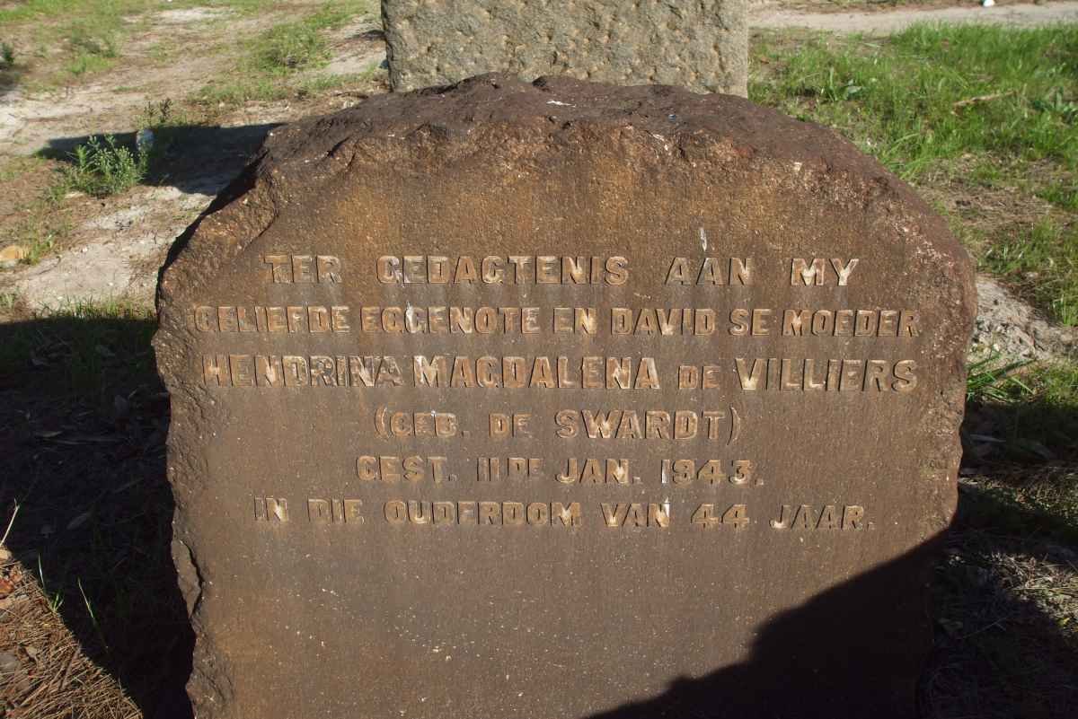 VILLIERS Hendrina Magdalena, de nee DE SWARDT  -1943