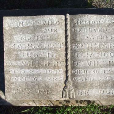 VILLIERS Hermanus Francois, de  -1940 &amp; Margariet Susan -1935