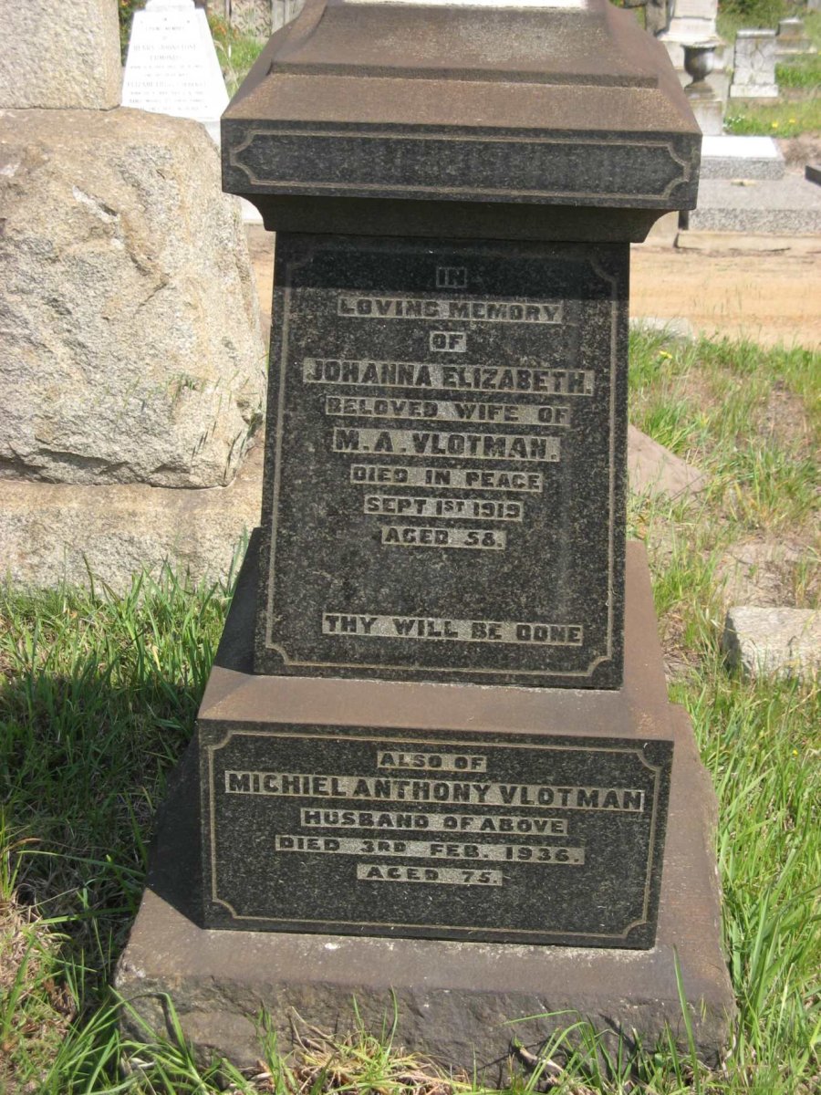 VLOTMAN Michiel Anthony -1936 &amp; Johanna Elizabeth -1919