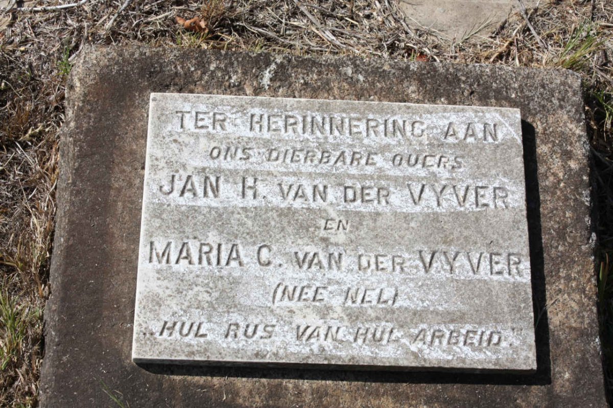 VYVER Jan H., van der &amp; Maria C. NEL