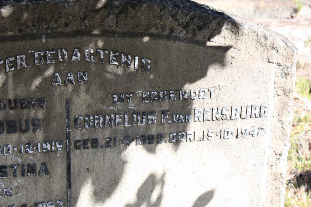 RENSBURG Cornelius F., van 1899-1942