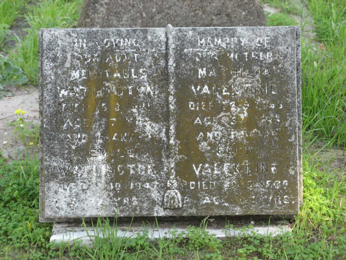 WATLINGTON Mehitable -1941 :: WATLINGTON Emile -19?? :: VALENTINE Fred -19?? &amp; Mathilda -19?6
