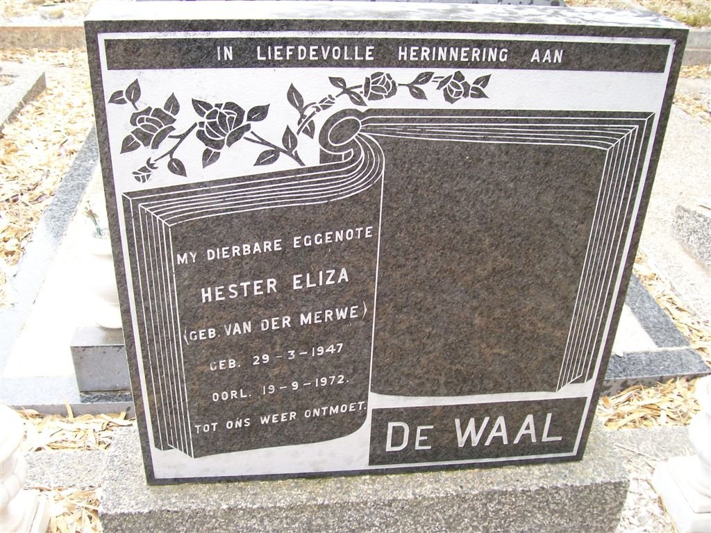 WAAL Hester Eliza, de nee VAN DER MERWE 1947-1972