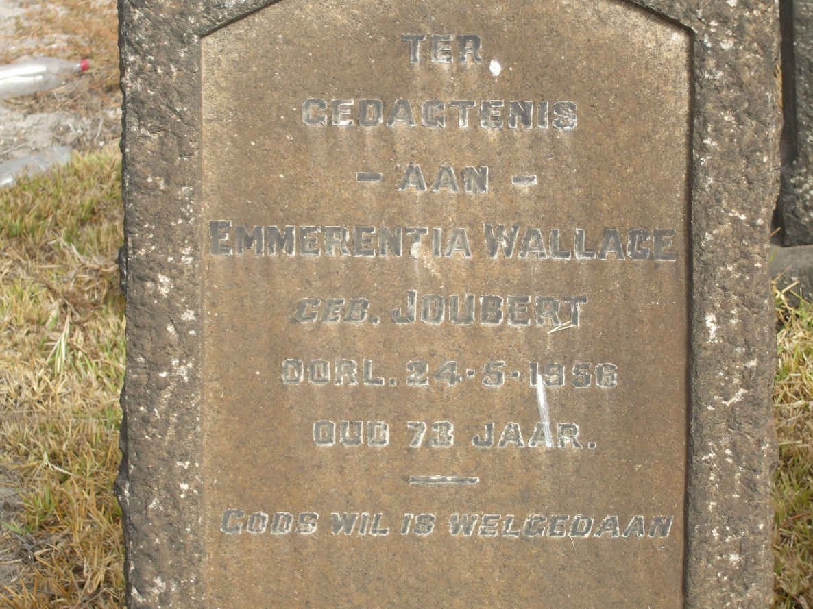 WALLACE Emmerentia nee JOUBERT -1956