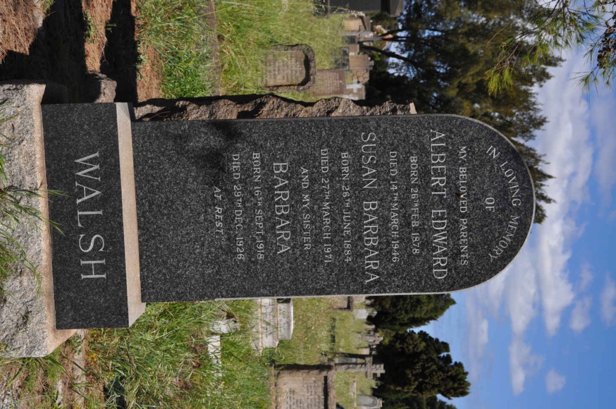 WALSH Albert Edward 1878-1946 &amp; Susan Barbara 1884-1971 :: WALSH Barbara 1918-1926