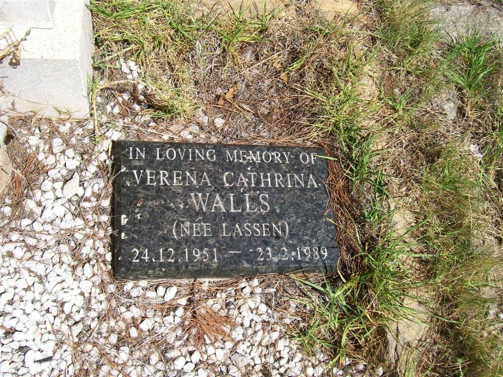 WALLS Verena Cathrina nee LASSEN 1951-1989