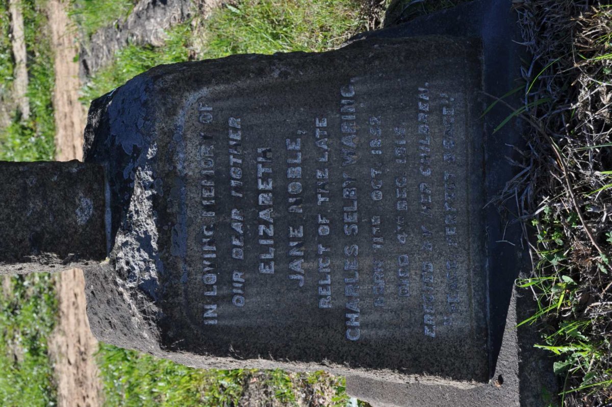 WARING Elizabeth Jane, NOBLE 1852-191?