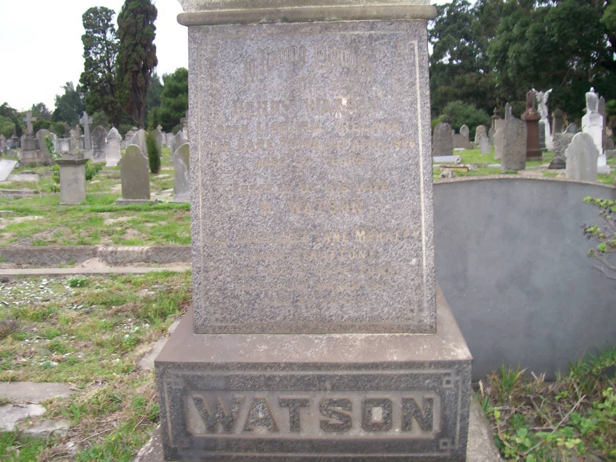 WATSON Henry ?? :: McHAPPY Margaret Jane nee STRATTON -1911