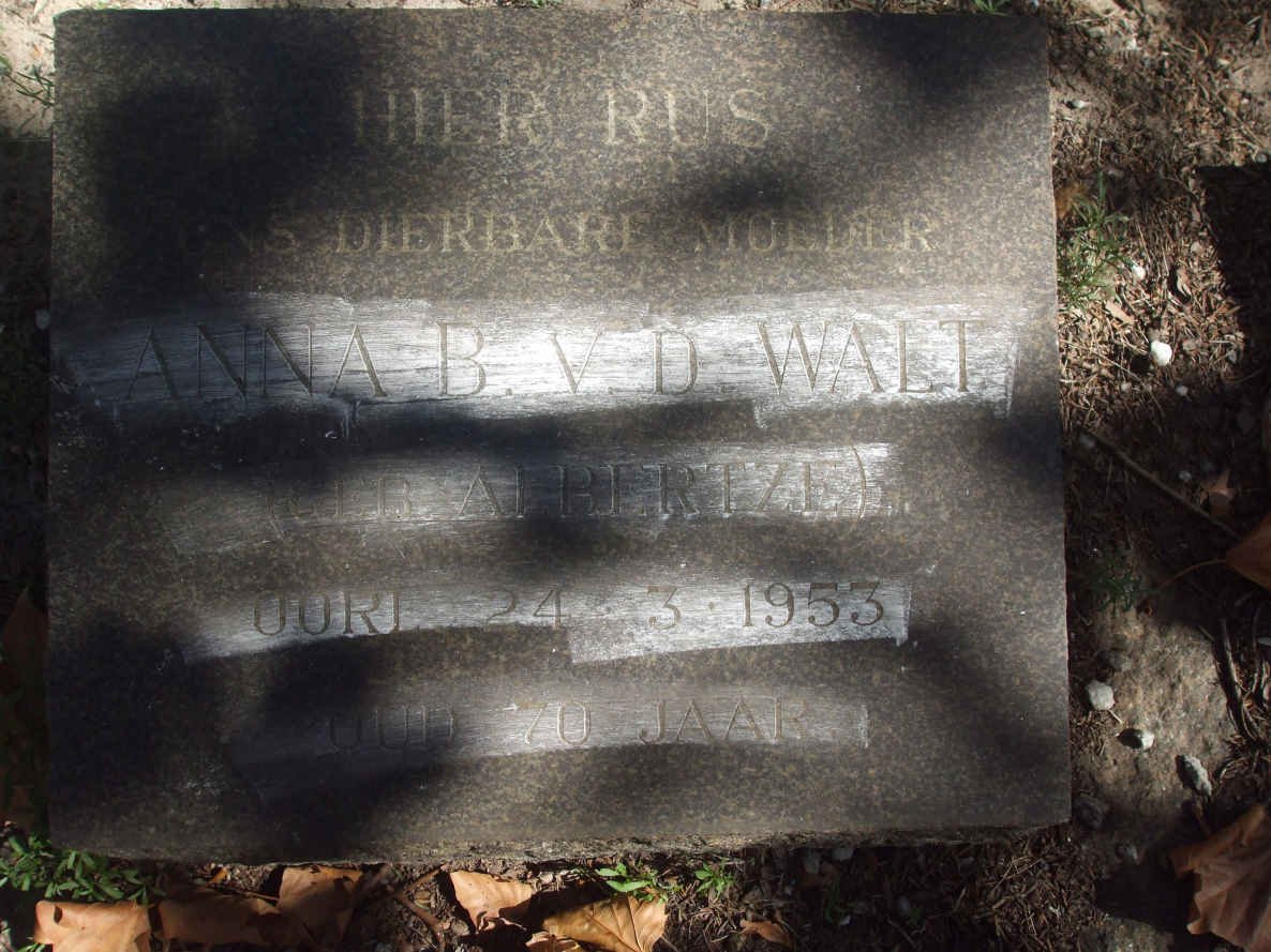 WALT Anna, v.d. nee ALBERTZEN -1953