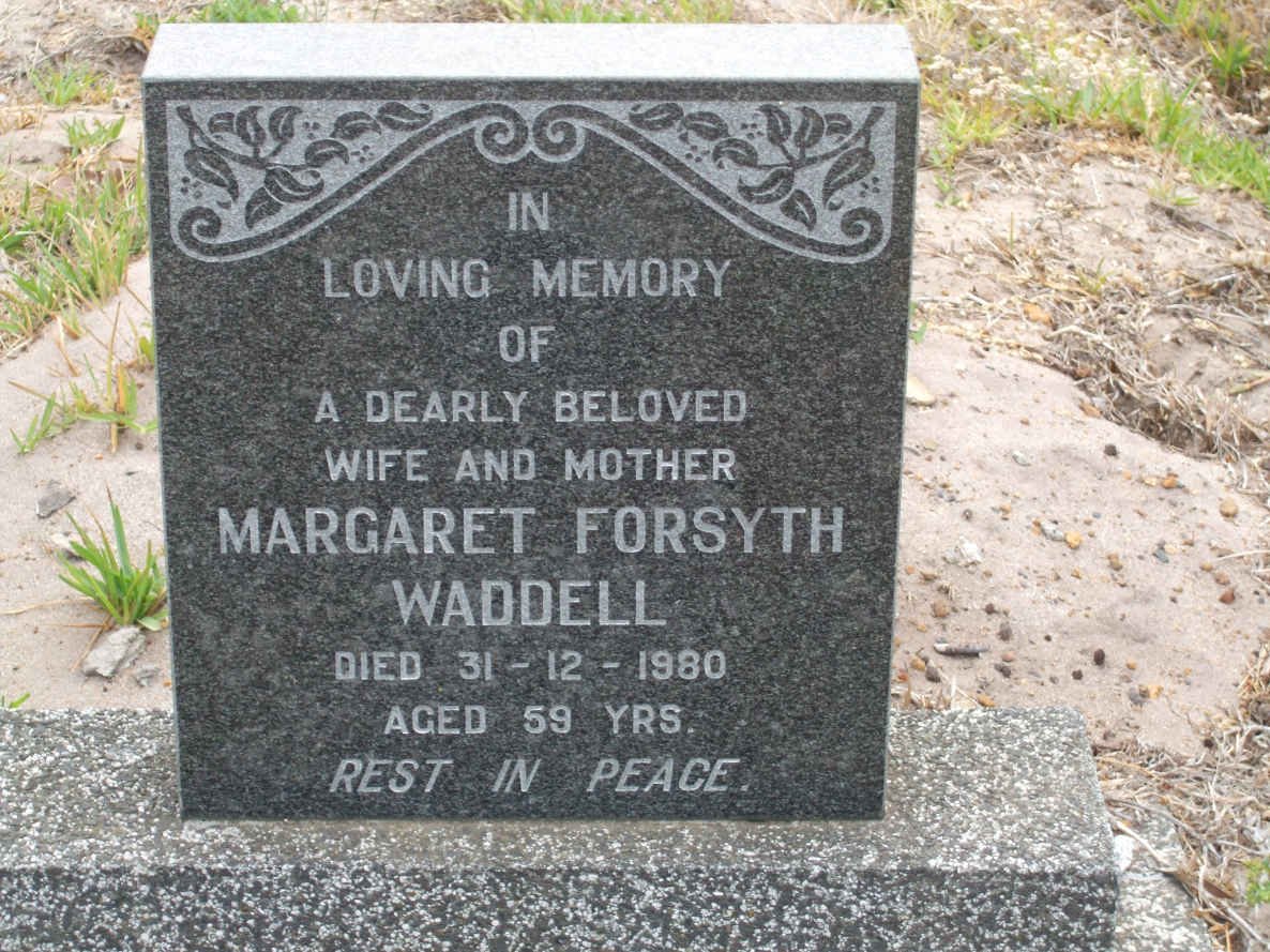WADDELL Margaret Forsyth -1980