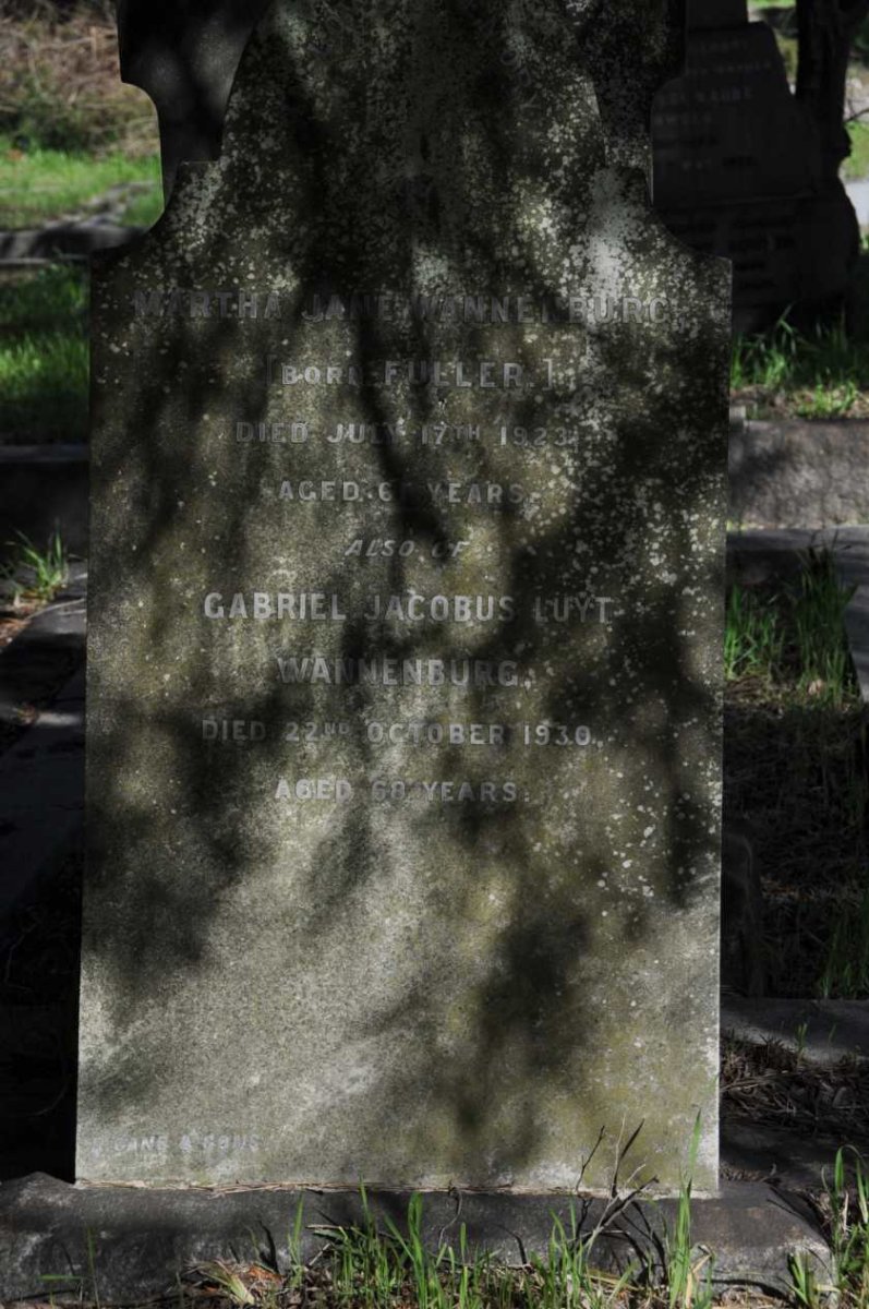 WANNENBURG Gabriel Jacobus Luyt -1930 &amp; Martha Jane FULLER -1923