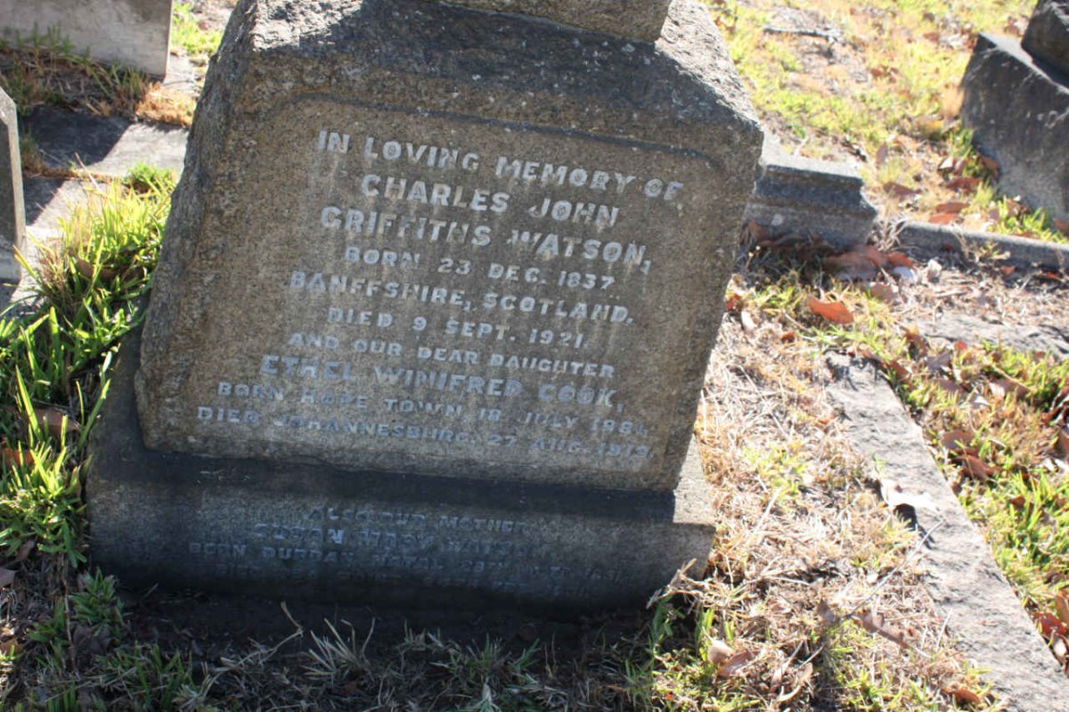 WATSON Charles John Griffiths 1837-1921 &amp; Susan Mary 1851-1931 :: COOK Ethel Winifred 1881-1919