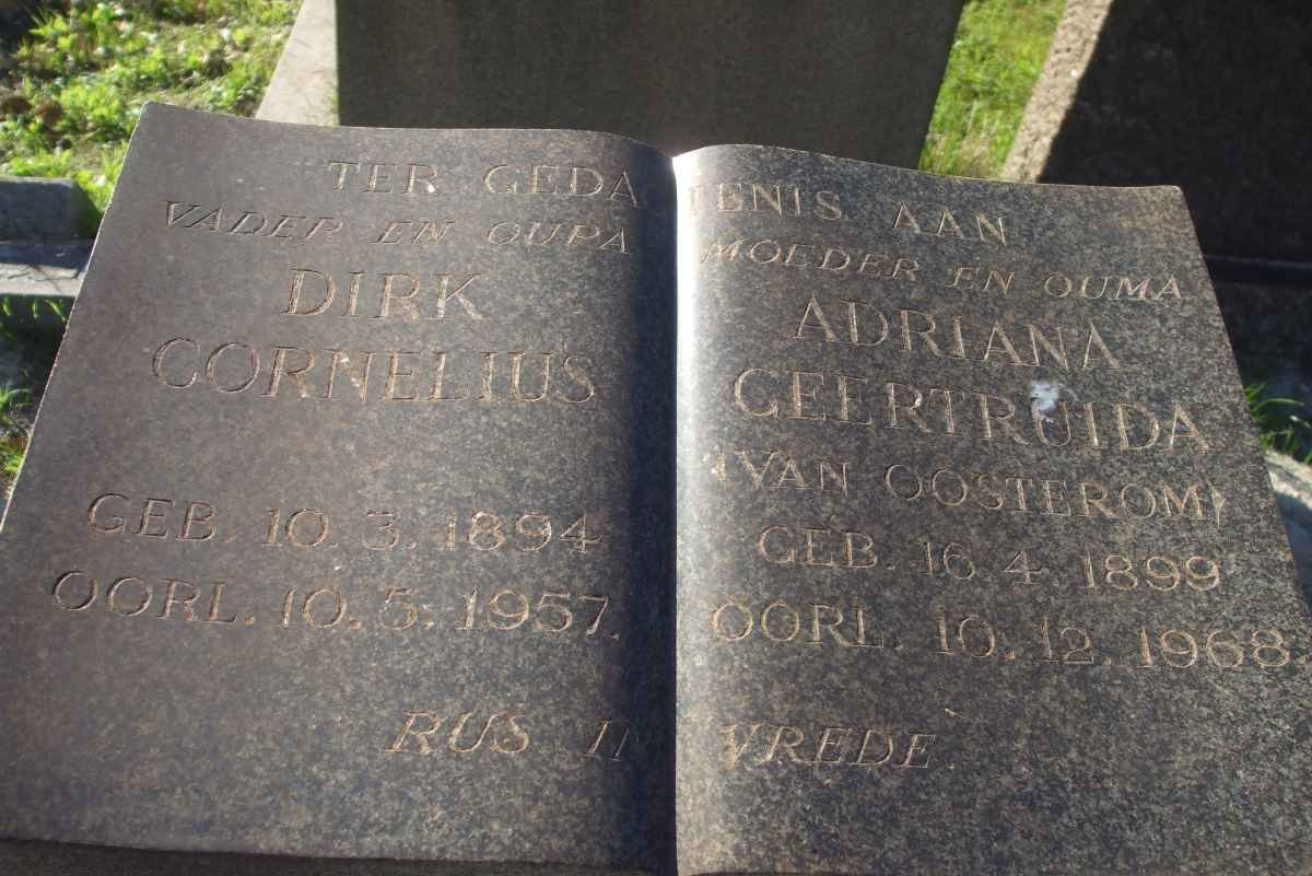 WALT Dirk Cornelius, van der 1894-1957 &amp; Adrianna Gertruida OOSTEROM 1899-1968