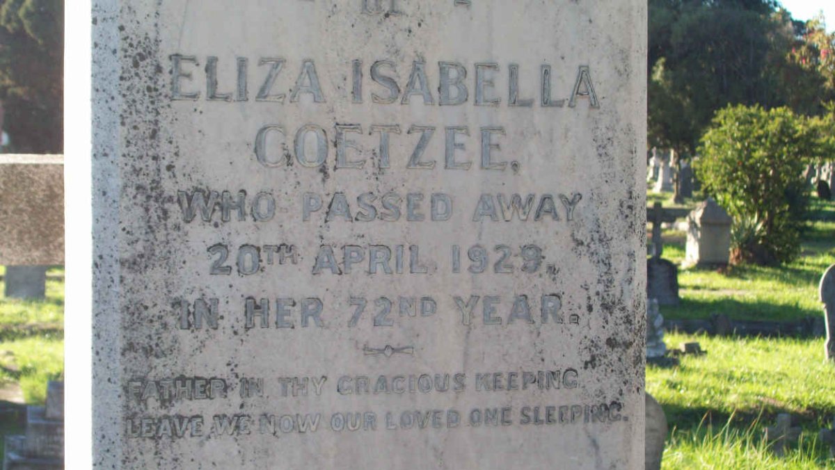 COETZEE Eliza Isabella -1929