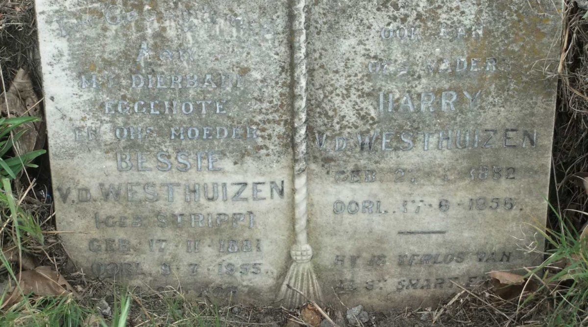 WESTHUIZEN Harry, van der 1882-1956 &amp; Bessie STRIPP 1881-1955