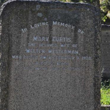 WESTERMAN Mary Curtis  -1926