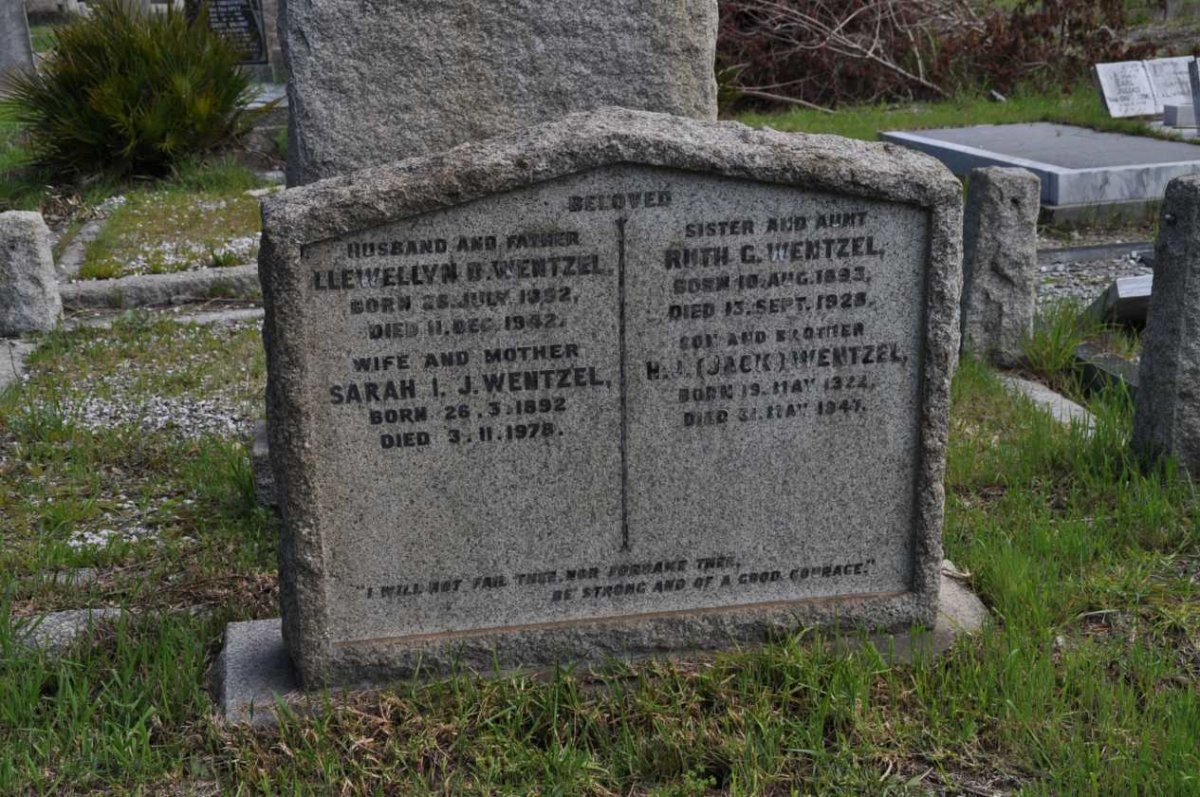 WENTZEL Llewellyn D. 1892-1942 &amp; Sarah I.J. 1892-1978 :: WENTZEL Ruth G. 1893-1928 :: WENTZEL H.J. 1922-1947