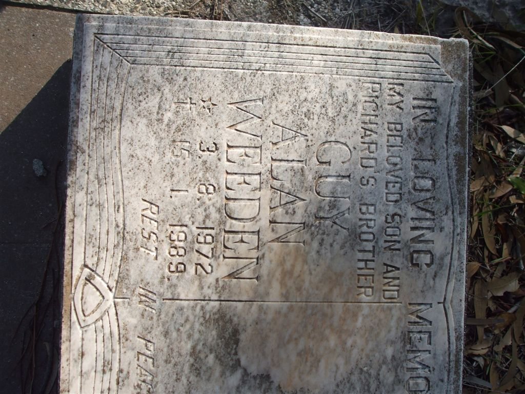 WEEDEN Guy Alan 1972-1989