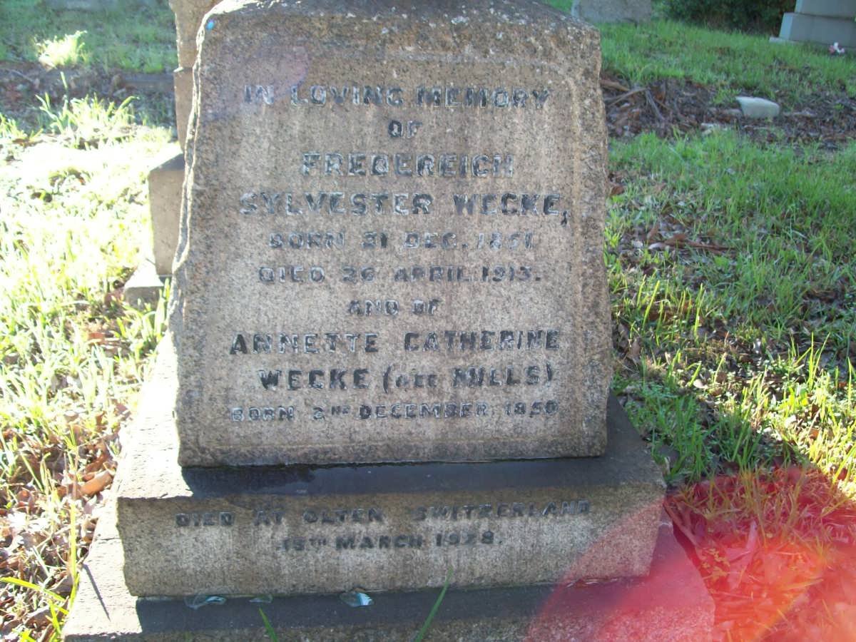WEEKE Fredereich Sylvester 1851-1913 &amp; Annette Catherine MILLS 1850-1928