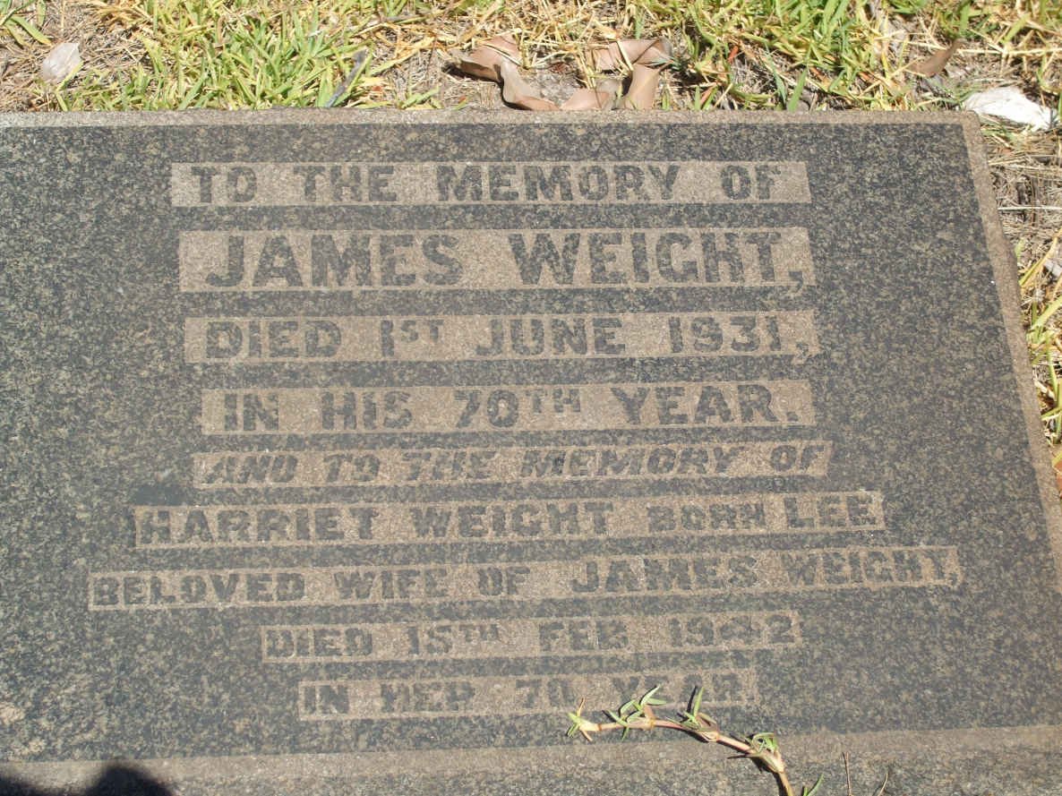 WEIGHT James -1931 &amp; Harriet LEE -1942