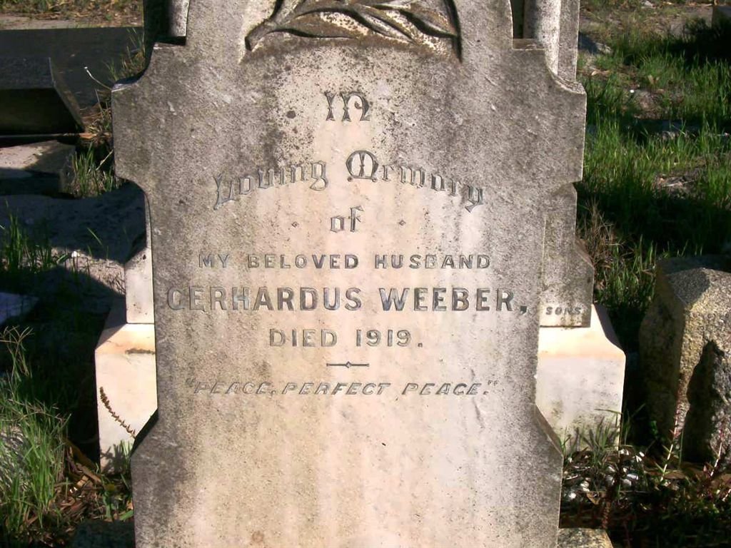 WEEBER Gerhardus -1919